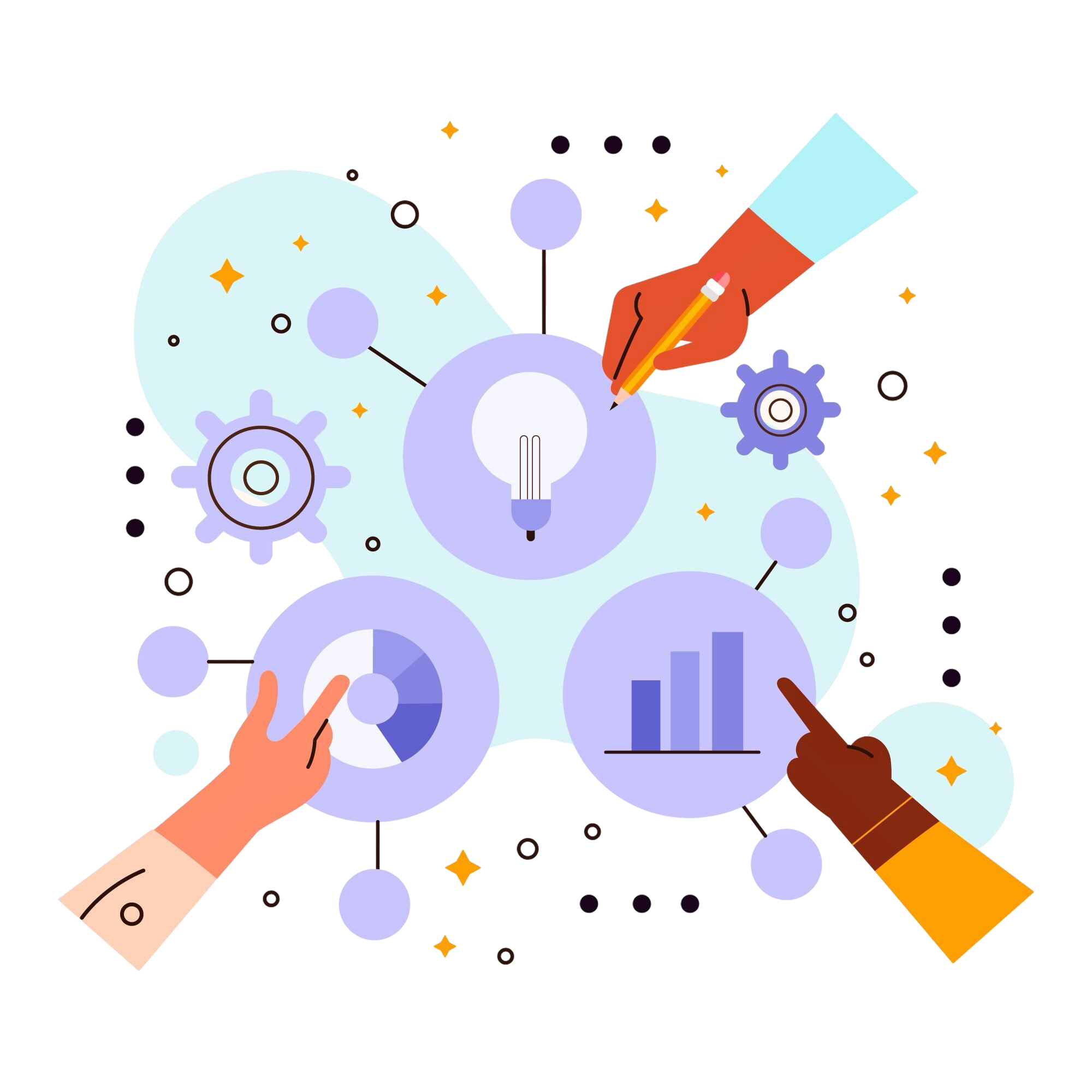 hand drawn business strategy concept