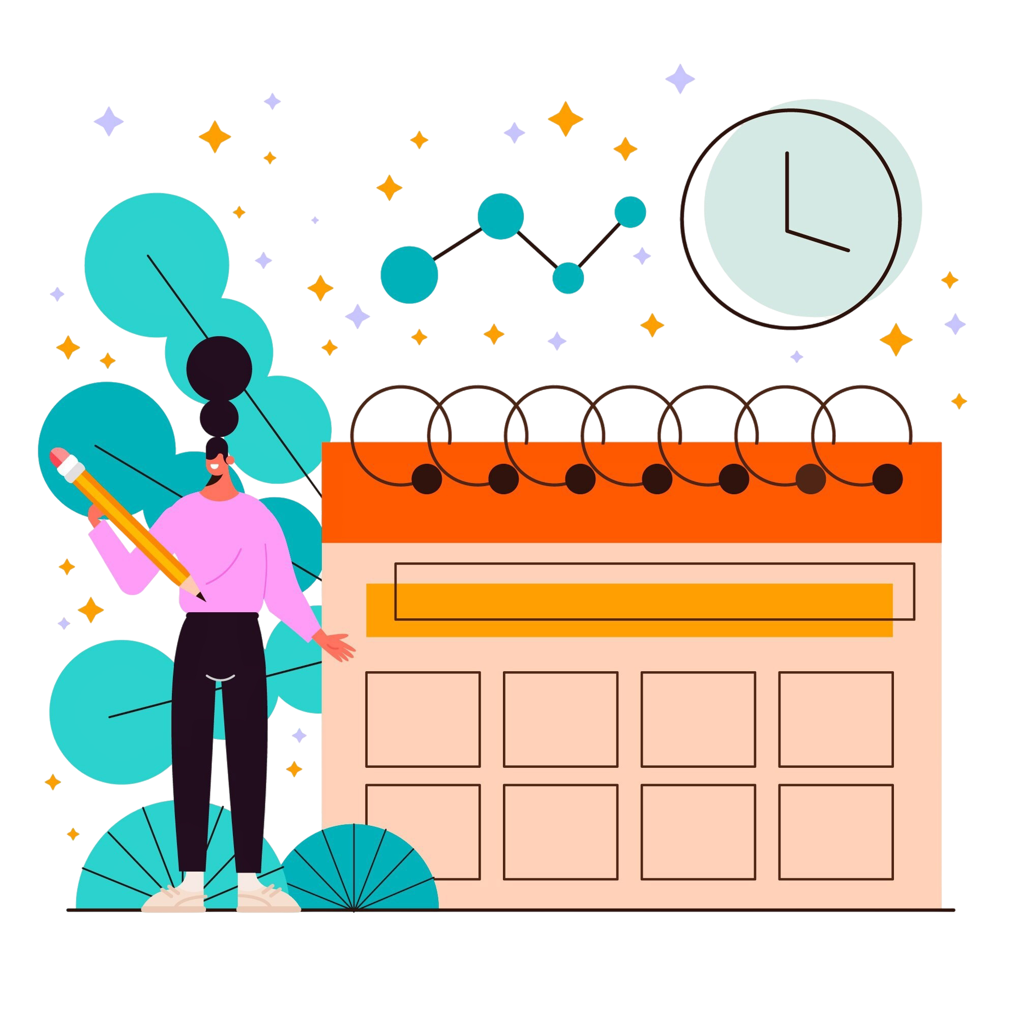 hand drawn flat design business planning concept